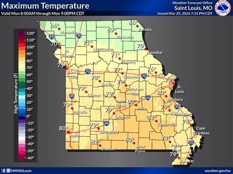 Partly sunny and milder. . Missouri weather forecast